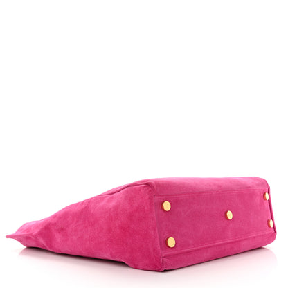 Saint Laurent Calfskin Suede Reversible East West Shopping Tote Pink 13 of 23