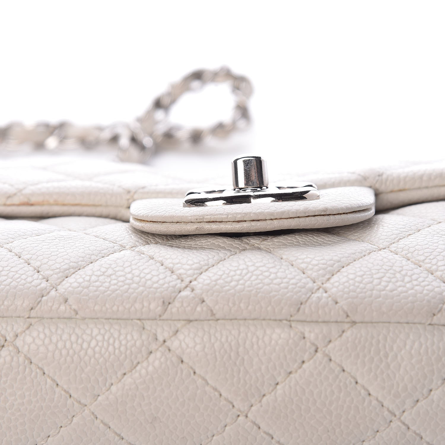 Chanel Soft Caviar Quilted East West Flap White 26 of 31