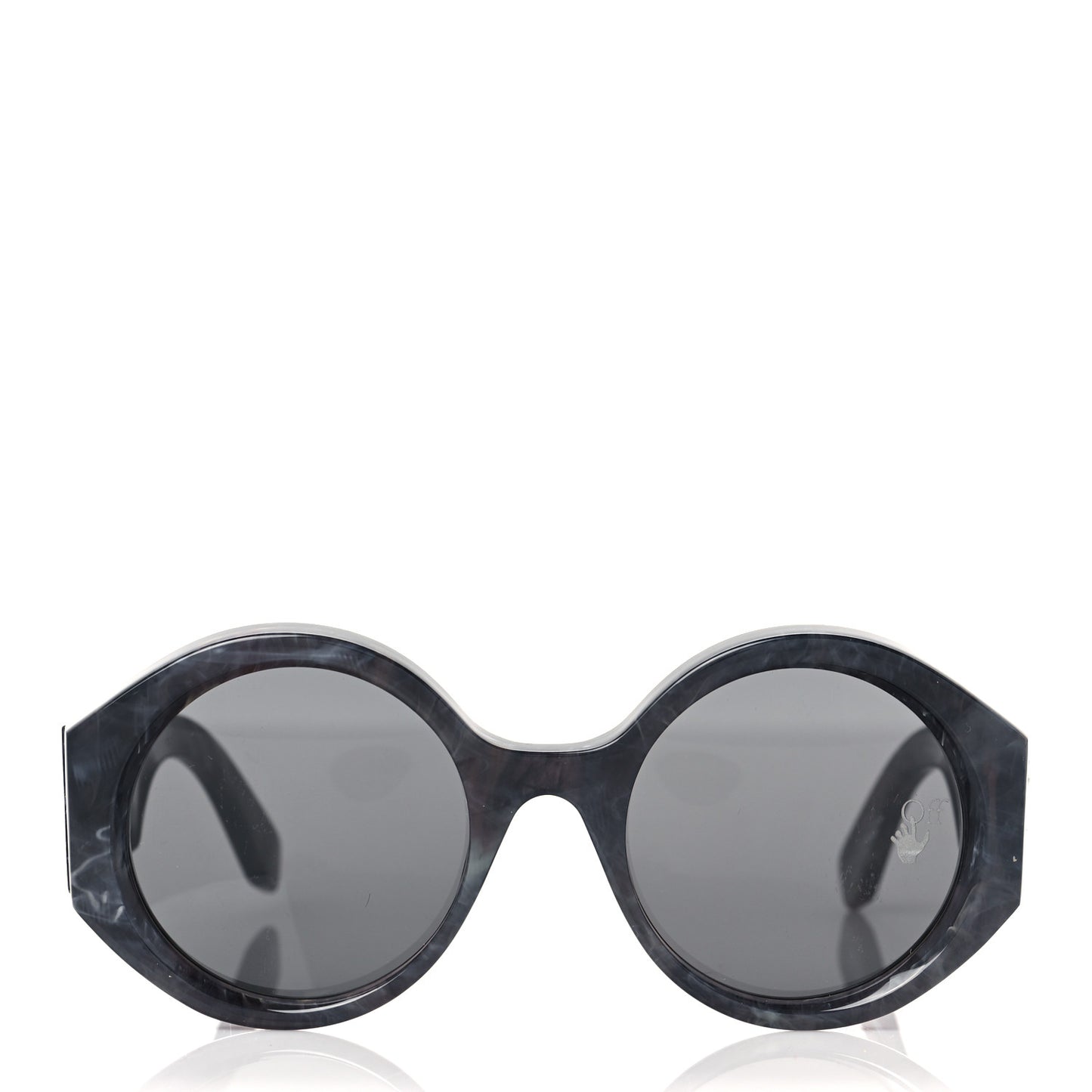 Acetate Marble Round Sunglasses Grey