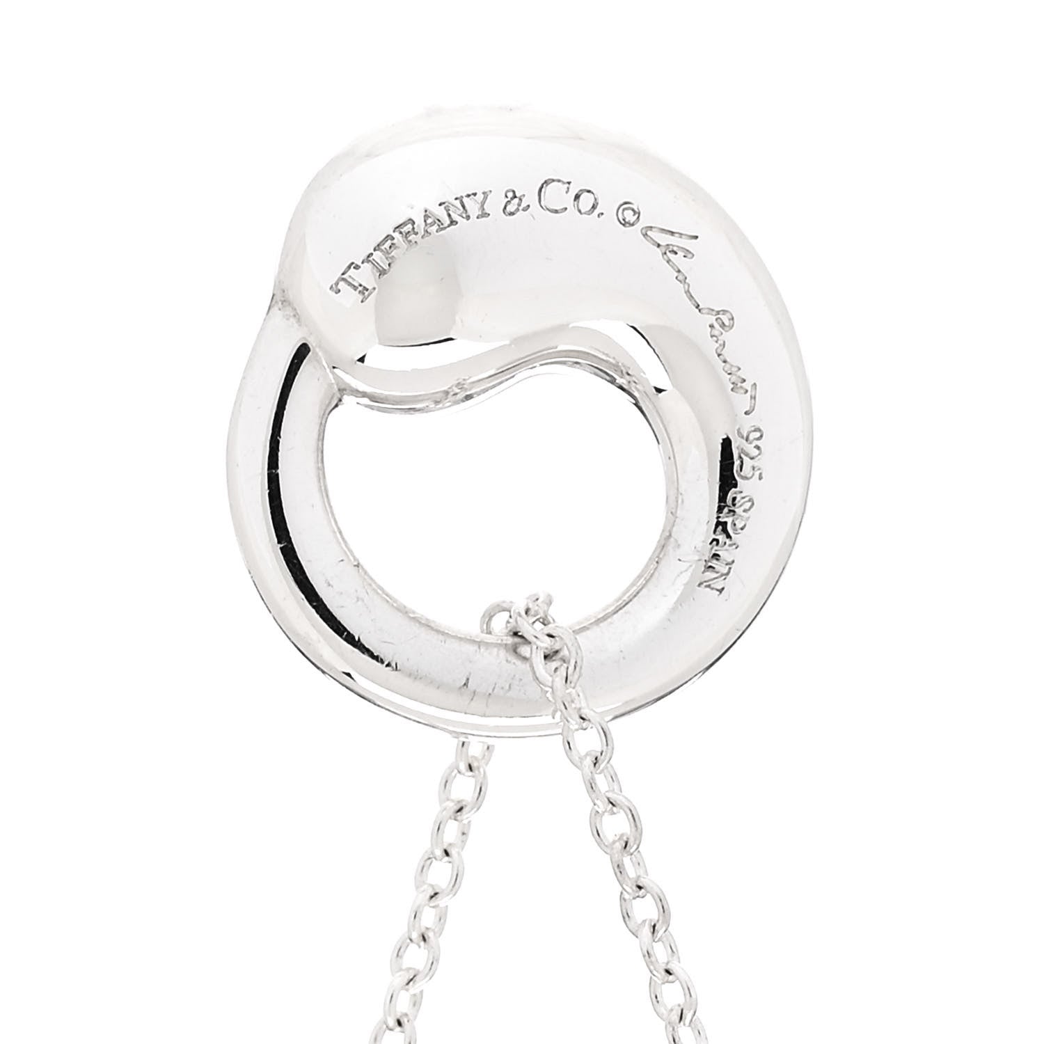 Tiffany Sterling Silver 12mm Elsa Peretti Eternal Circle Pendant Necklace 4 of 6