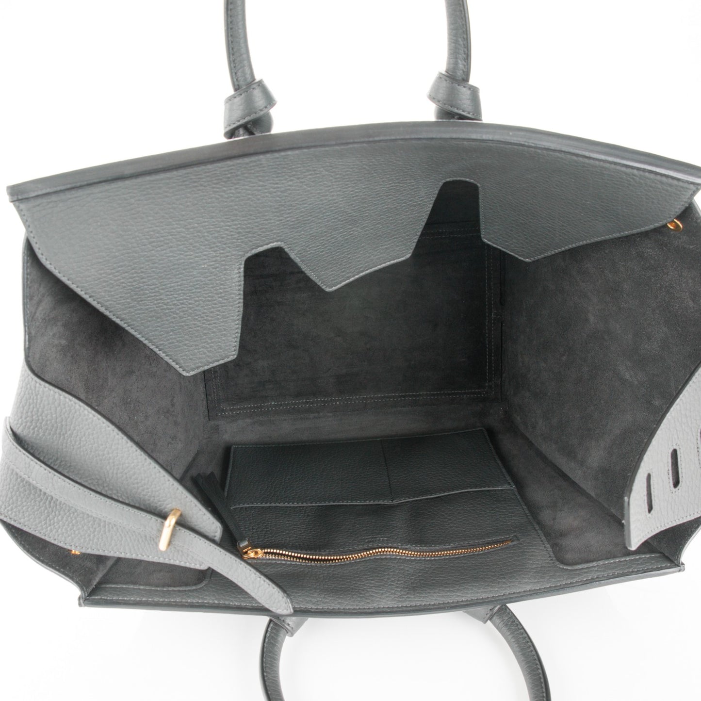Crisped Calfskin Small Tie Knot Tote Anthracite