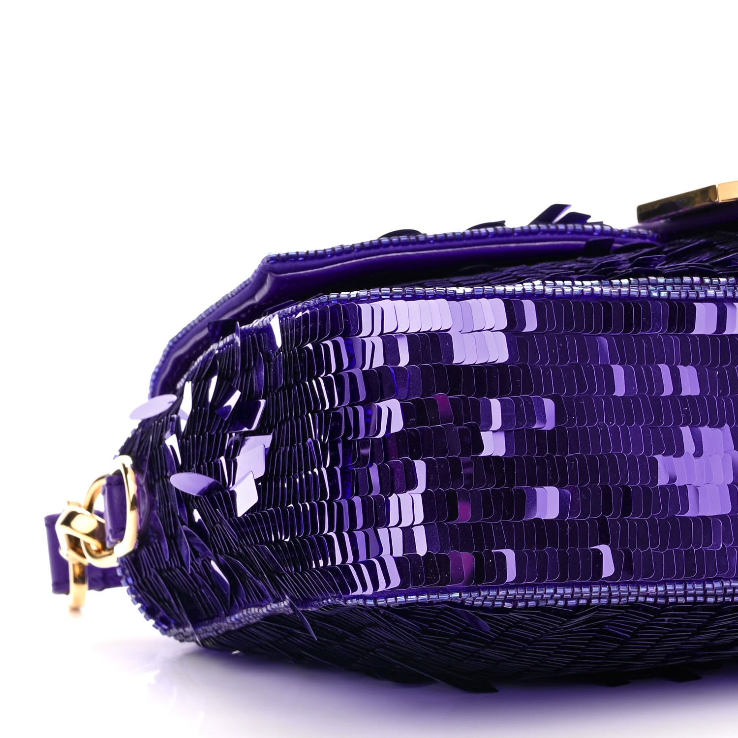 Fendi Sequin Paillettes Shiny Nappa Sex and the City Baguette Viola Purple Rain 9 of 10