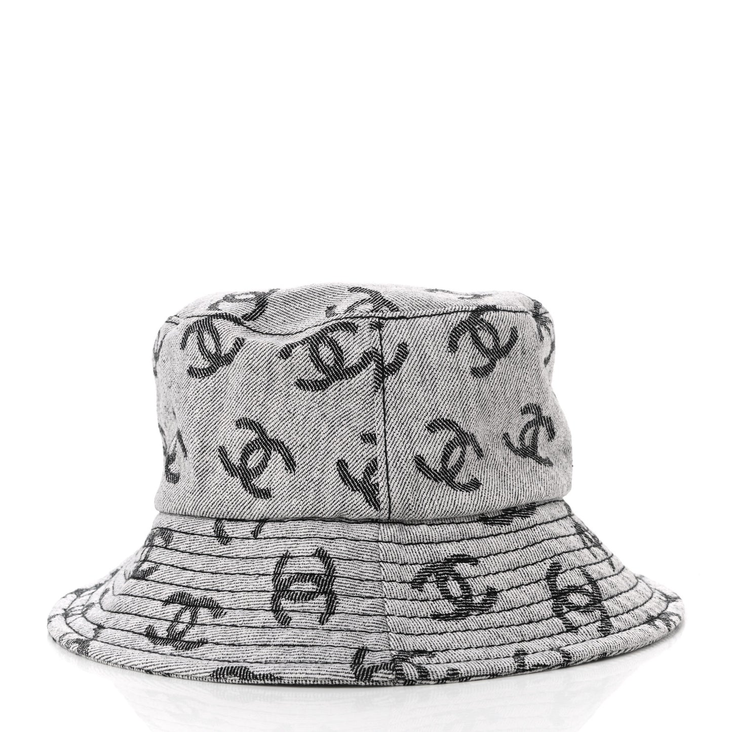Denim CC Bucket Hat M White Black