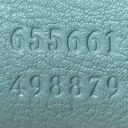 Gucci Textured Dollar Calfskin Web Mini Diana Tote Bag Dusty Azure Deep Orange 7 of 10