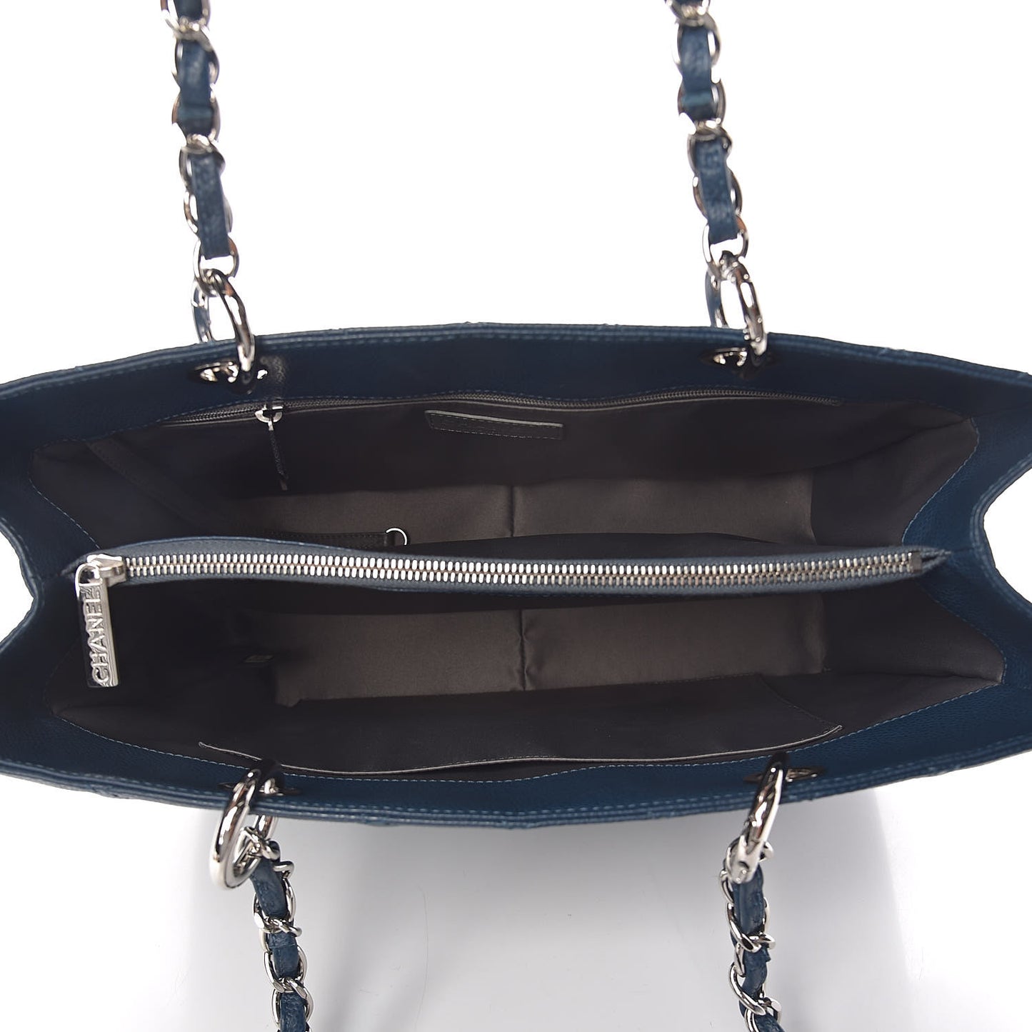 Caviar Quilted Grand Shopping Tote GST Dark Blue