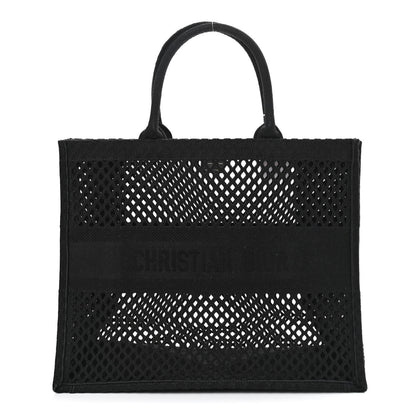 Christian Dior Mesh Embroidered Book Tote Black 1 of 10