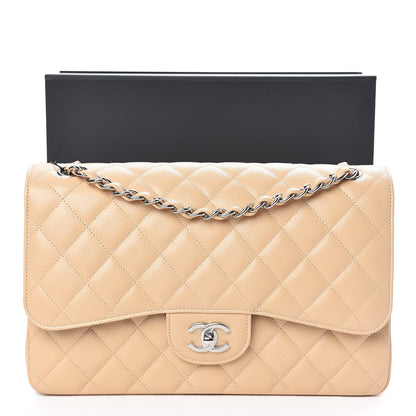 Chanel Caviar Quilted Jumbo Double Flap Beige 13 of 13
