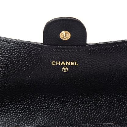 Chanel Caviar Quilted Large Gusset Flap Wallet Black 6 of 11