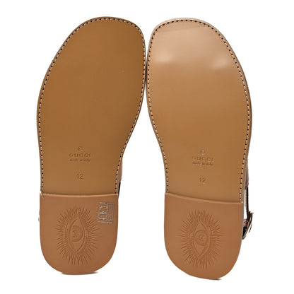 Gucci Cosmos Softy Calfskin Interlocking G Cut Out Mens Sandal 12 Harness Brown 5 of 8
