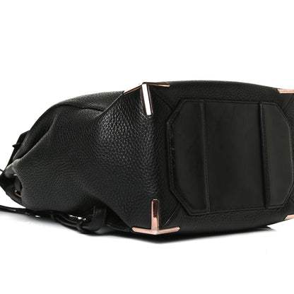 Alexander Wang Pebbled Calfskin Prisma Skeletal Backpack Black Rose Gold Hardware 8 of 13