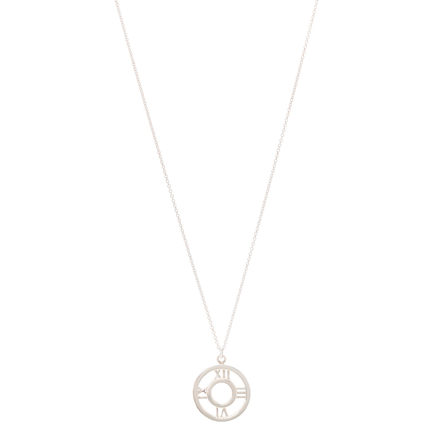 Tiffany Sterling Silver Medium Atlas Open Pendant Necklace 1 of 6