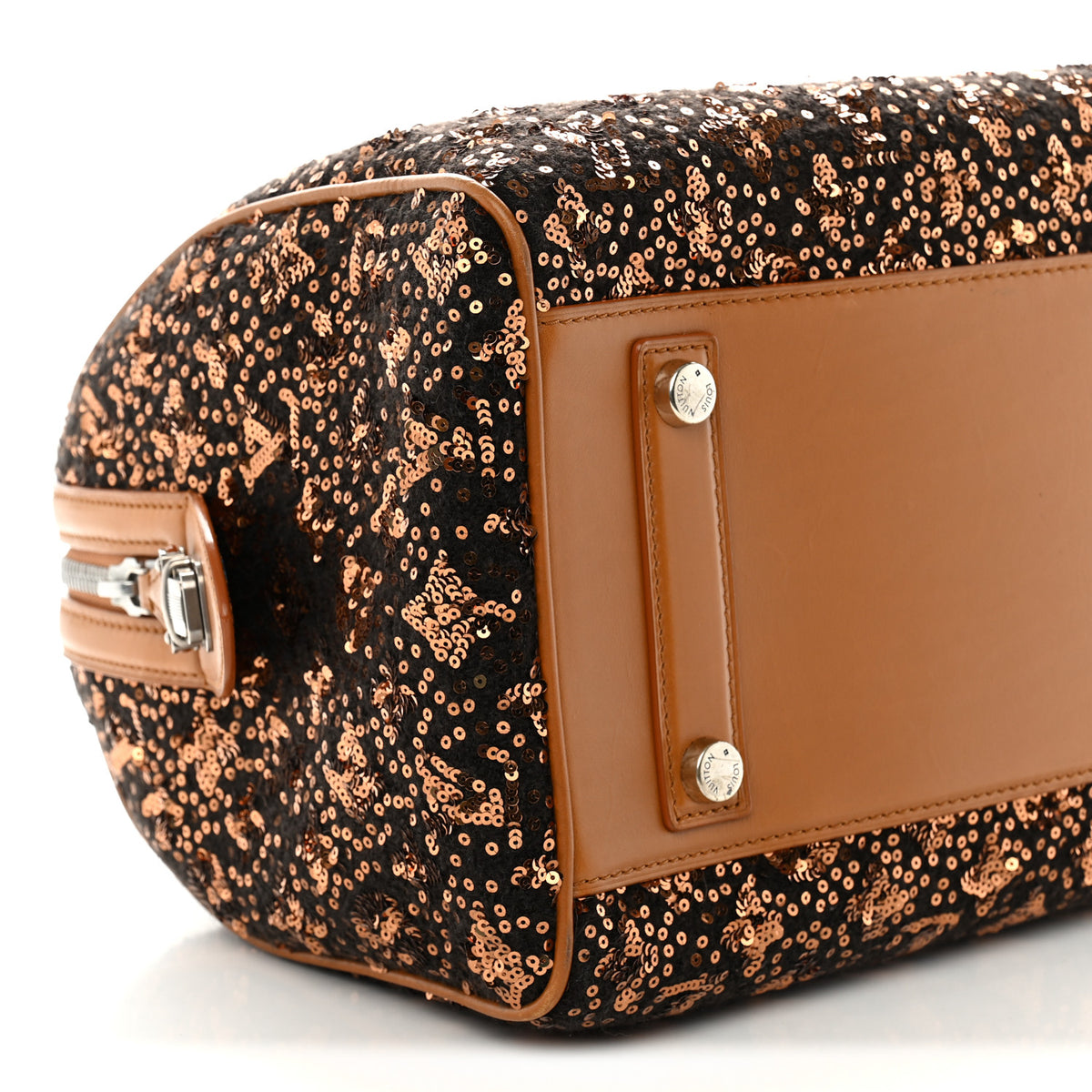 Sequin Monogram Sunshine Express Speedy Gold