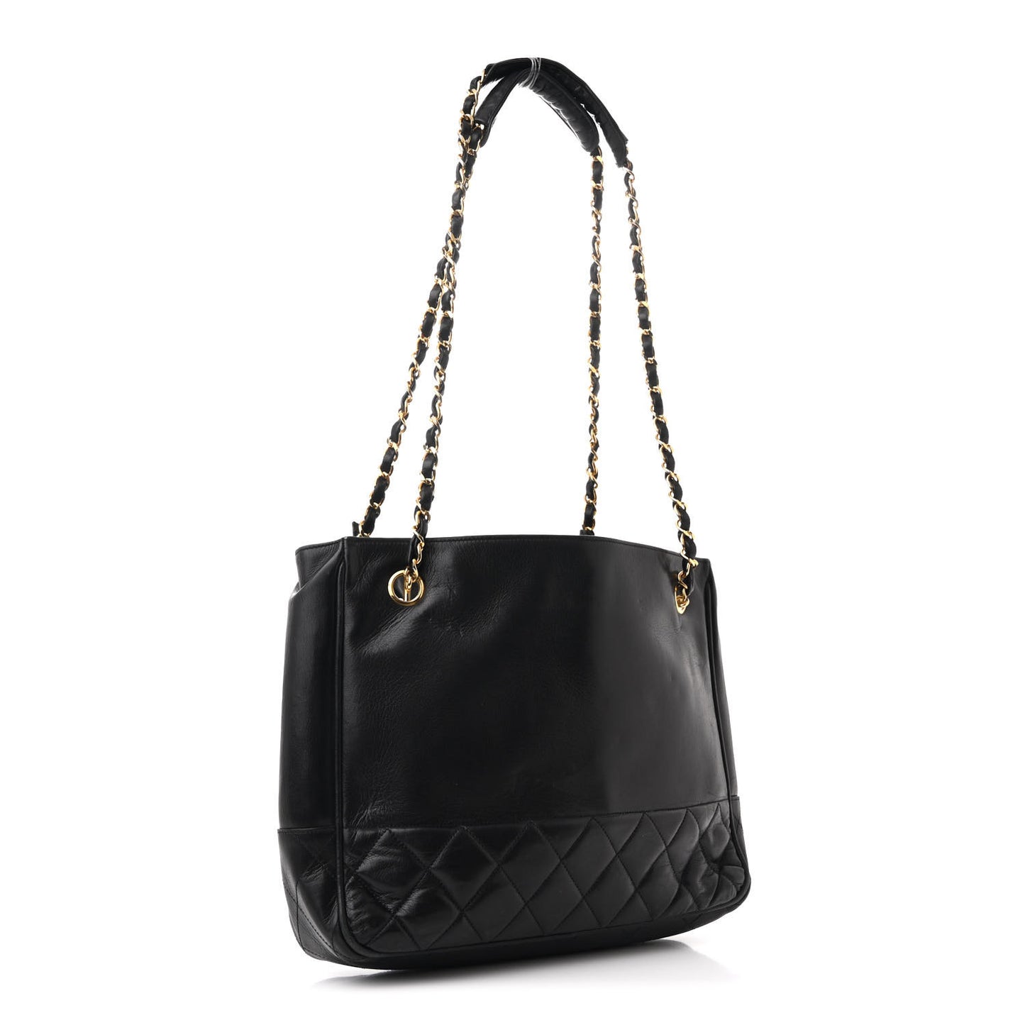 Lambskin Quilted Shoulder Bag Black