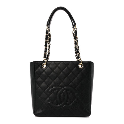 Chanel Caviar Quilted Petit Shopping Tote PST Black 1 of 12