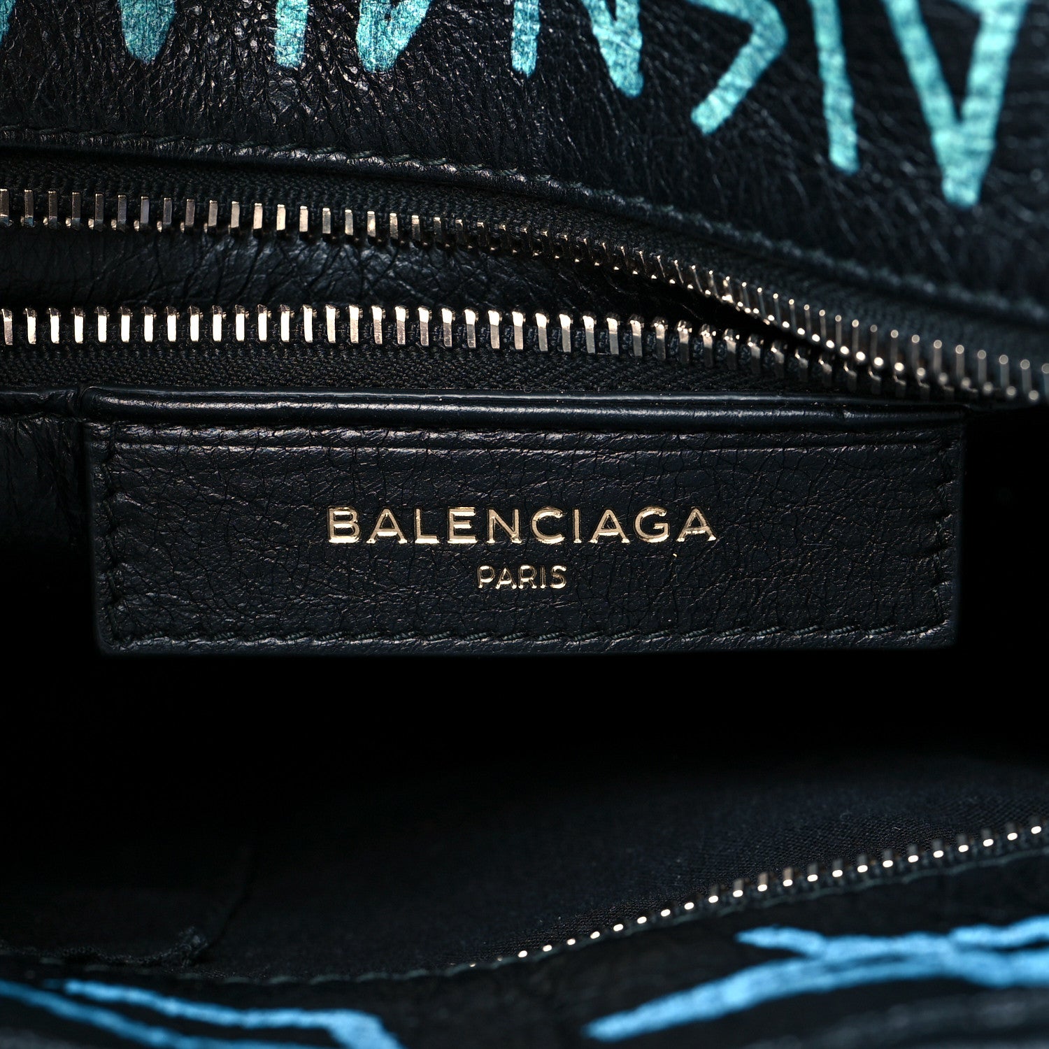 Balenciaga Agneau Arena Graffiti All Over XS Bazar Shopper Tote Black Multicolor 6 of 10