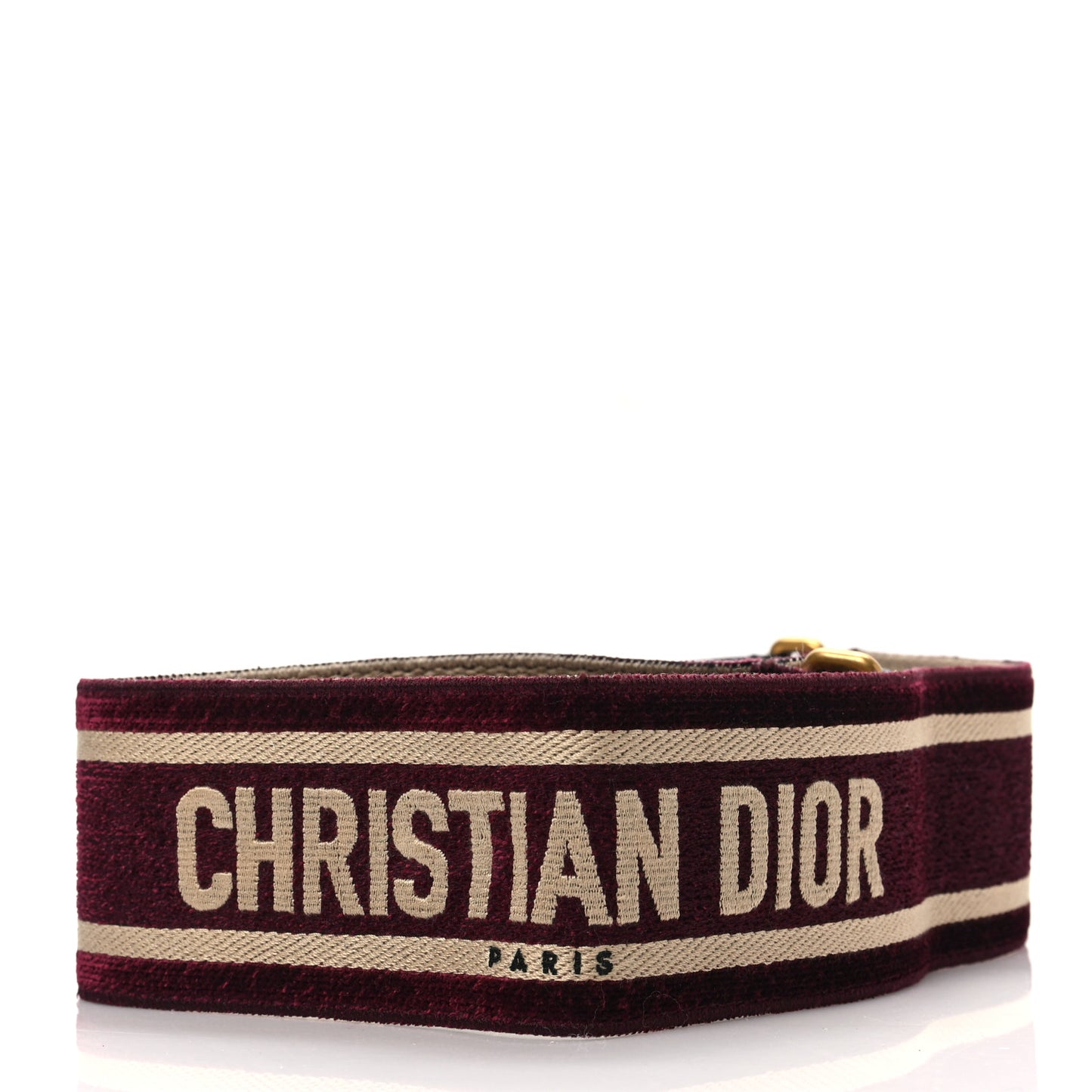 Canvas Velvet Embroidered Shoulder Strap Bordeaux