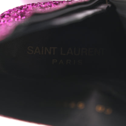 Saint Laurent Glitter Lou 95 Zip Bootie 38.5 Pink 7 of 12