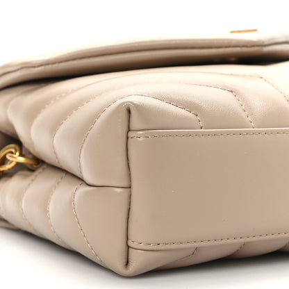 Saint Laurent Calfskin Y Quilted Monogram Toy Loulou Crossbody Bag Dark Beige 7 of 8