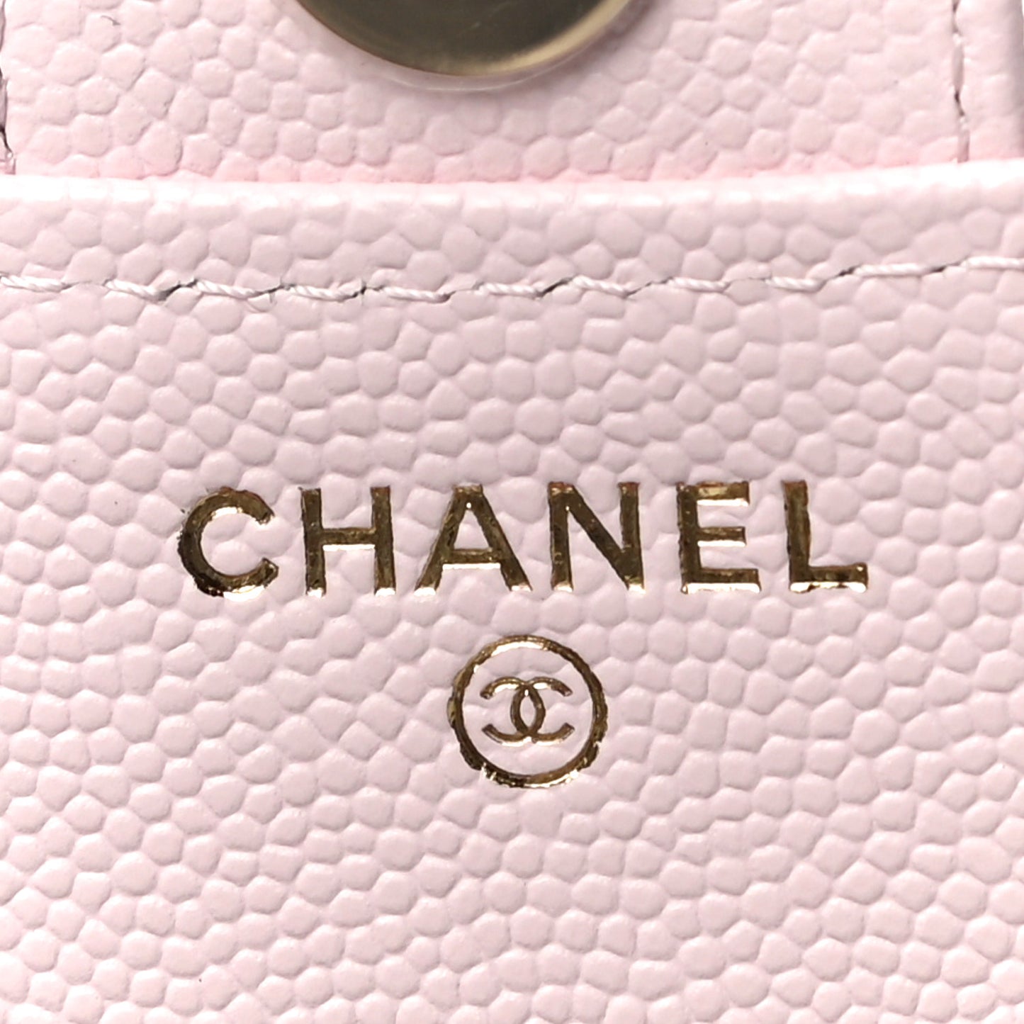 Caviar Quilted Flap Phone Holder With Chain Light Pink