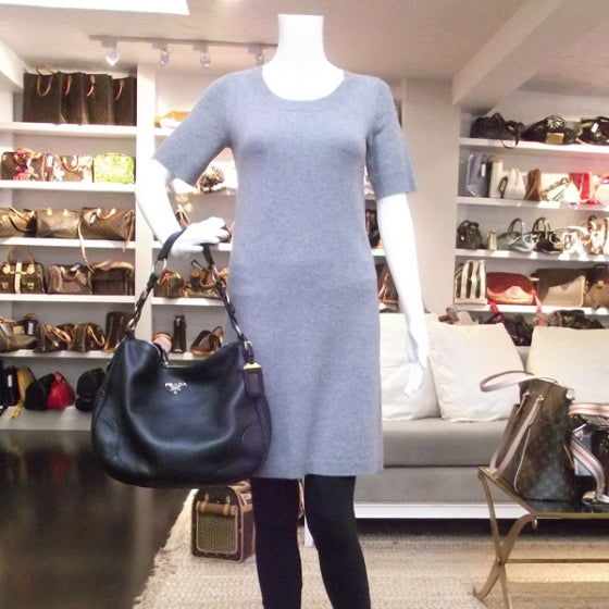 Prada Vitello Daino Shoulder Bag Black 2 of 10