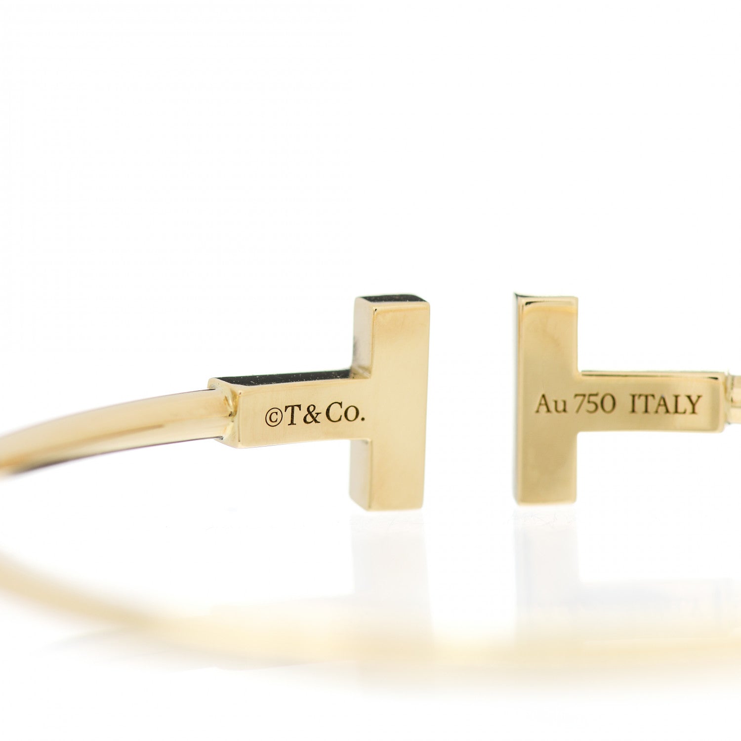 Tiffany 18K Yellow Gold Turquoise T Wire Bracelet 3 of 4