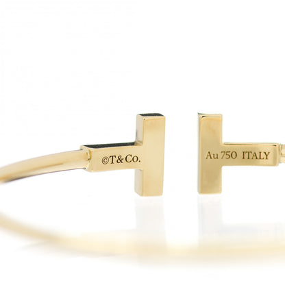 Tiffany 18K Yellow Gold Turquoise T Wire Bracelet 3 of 4