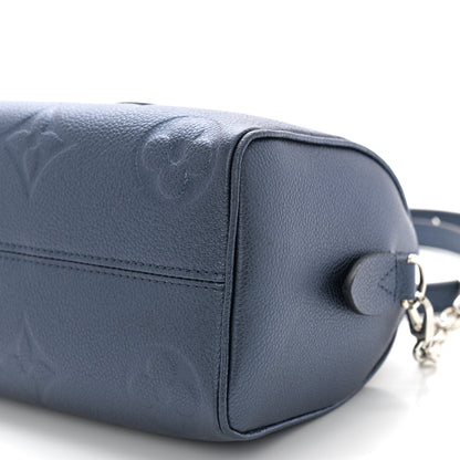 Louis Vuitton Metallic Empreinte Monogram Giant Speedy Bandouliere 20 Navy Nacre 9 of 10