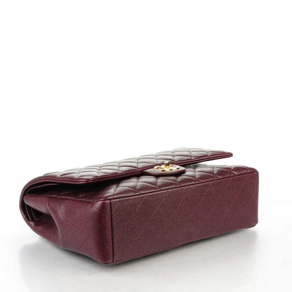 Chanel Caviar Quilted Maxi Double Flap Burgundy 4 of 7