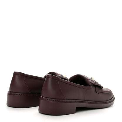 Chanel Lambskin Quilted CC Turnlock Loafers 40 Burgundy 5 of 10