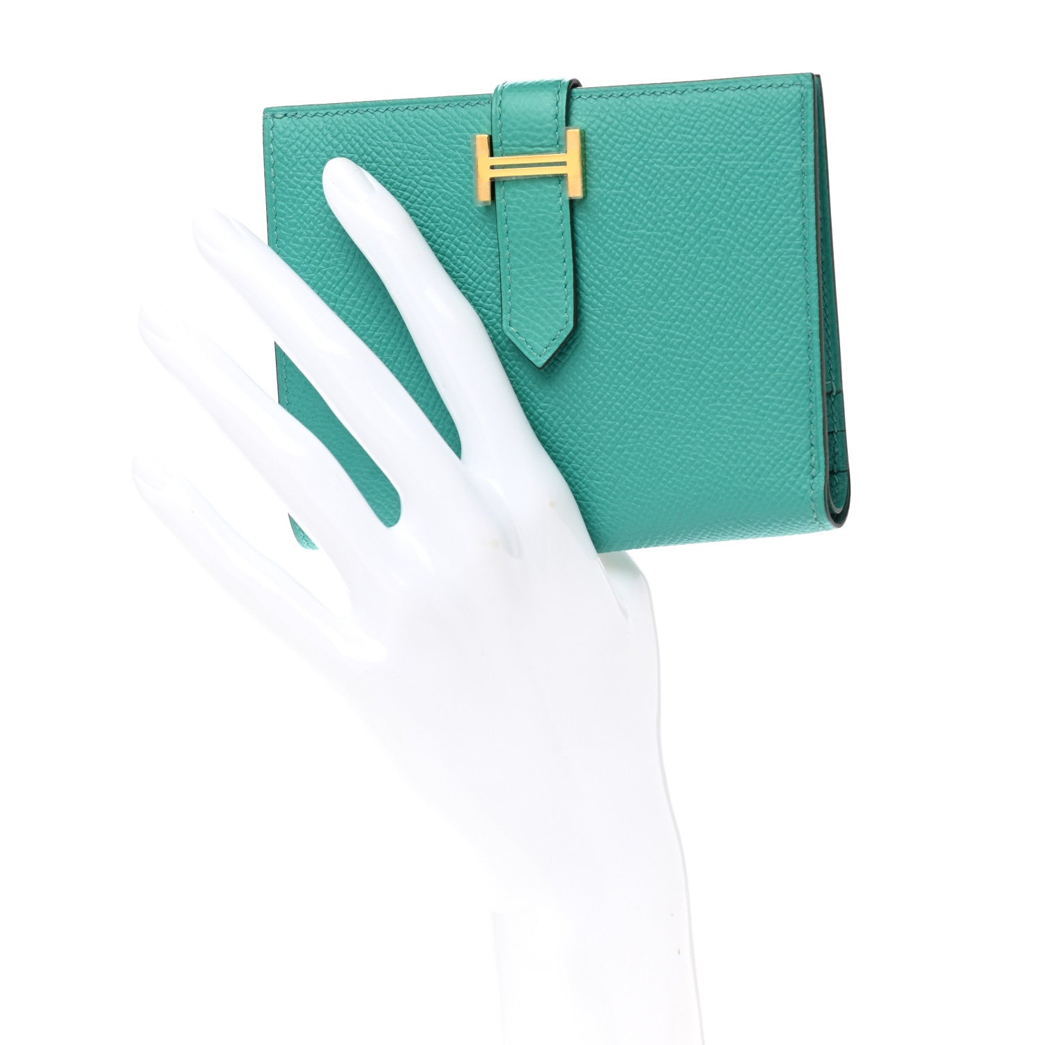 Hermes Epsom Bearn Compact Wallet Vert Verone 2 of 8
