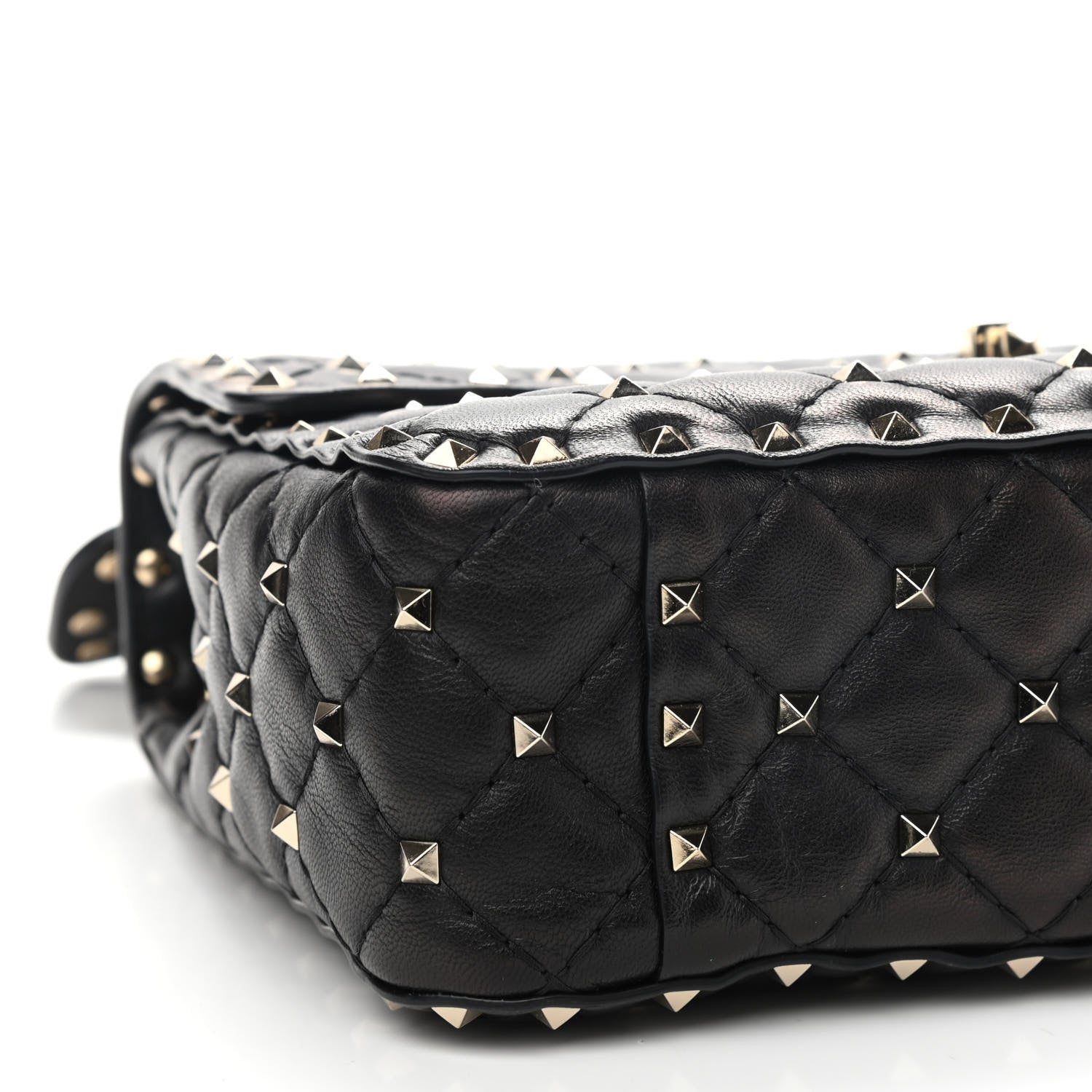 Valentino Garavani Lambskin Medium Rockstud Spike Shoulder Bag Black 7 of 9
