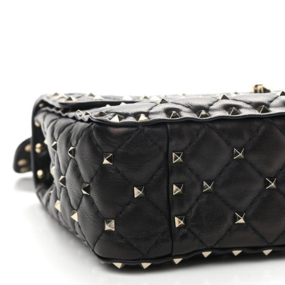 Valentino Garavani Lambskin Medium Rockstud Spike Shoulder Bag Black 7 of 9