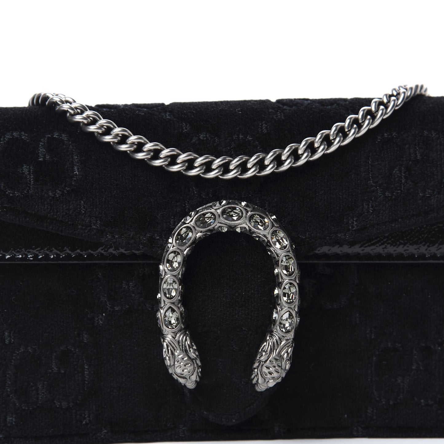 Velvet GG Monogram Super Mini Dionysus Shoulder Bag Black