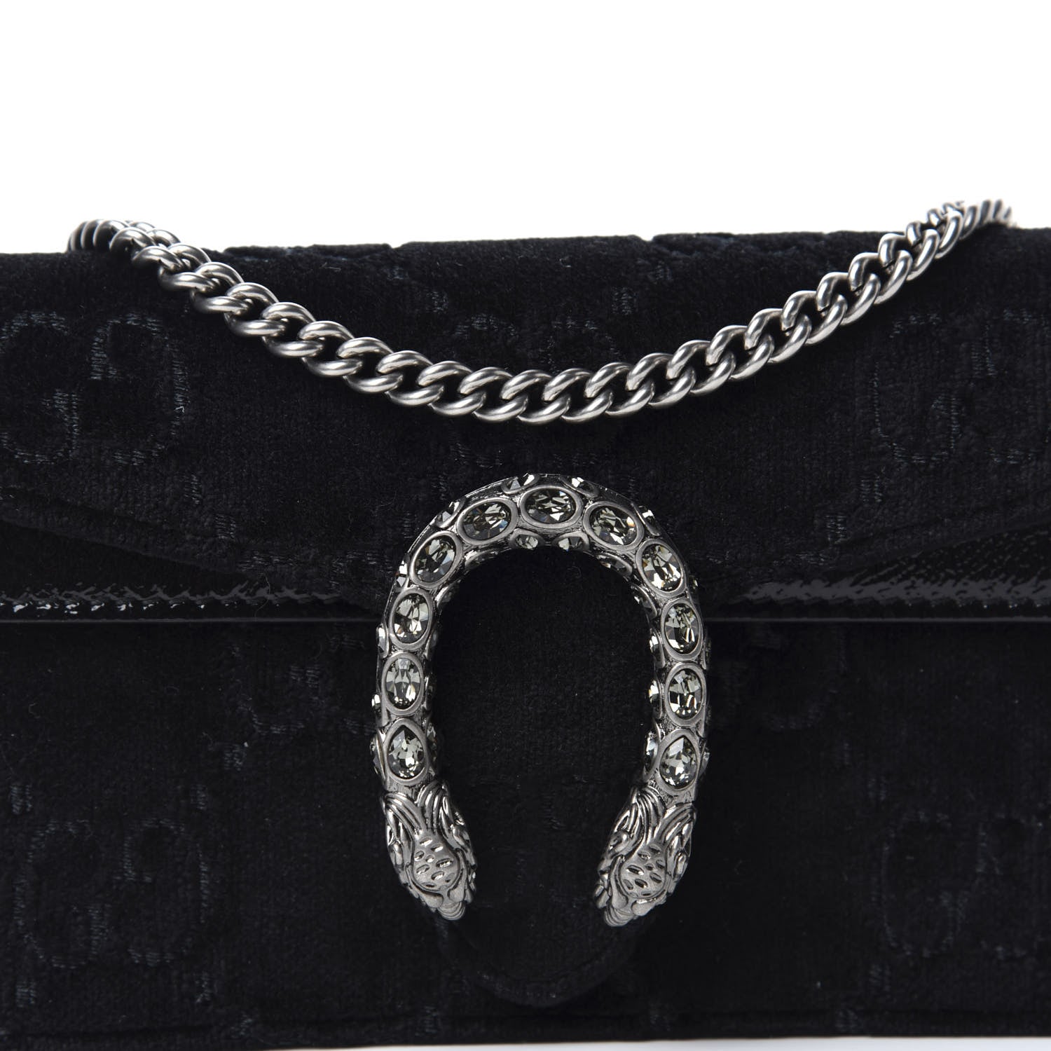 Gucci Velvet GG Monogram Super Mini Dionysus Shoulder Bag Black 9 of 9