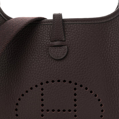 Hermes Taurillon Clemence Evelyne TPM Rouge Sellier 8 of 11