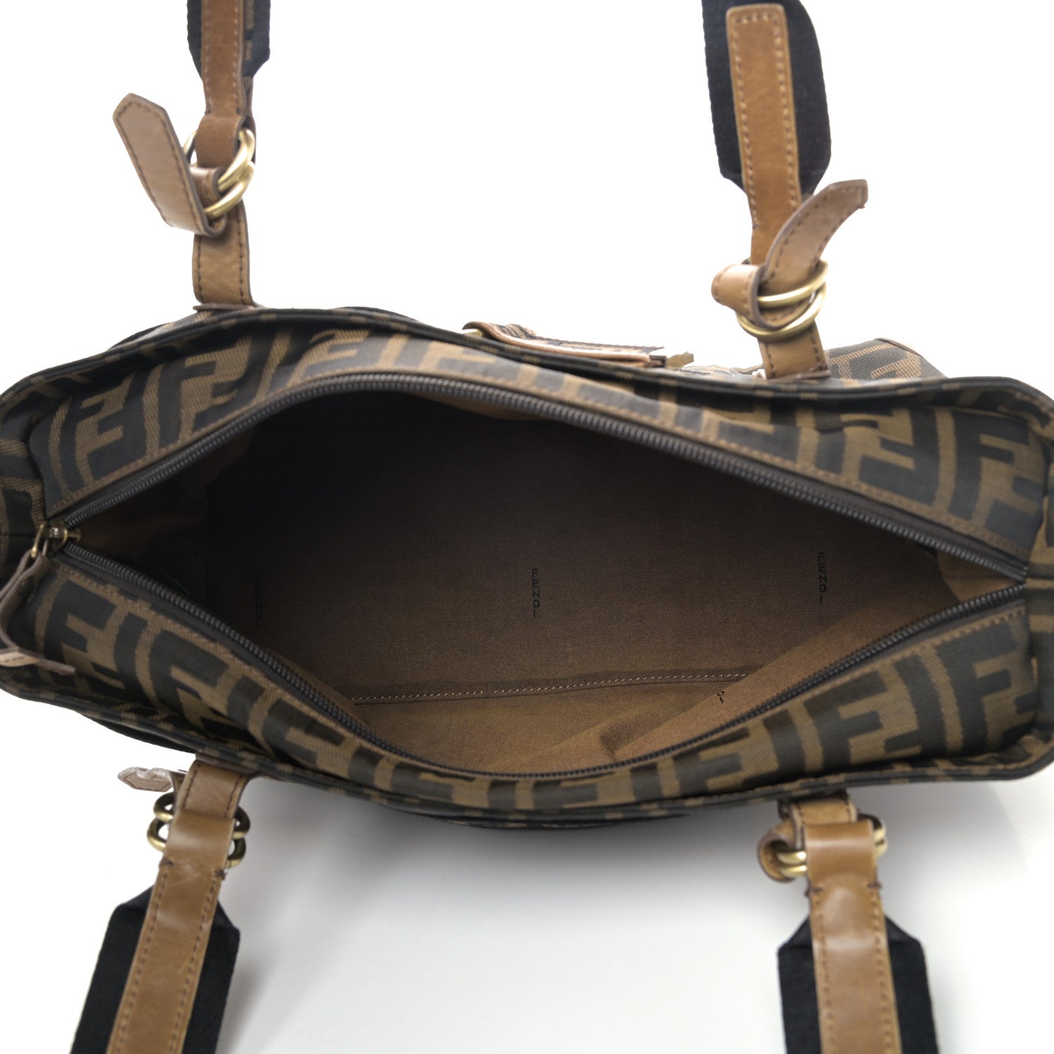 Fendi Zucca FF Top Handle Shoulder Bag Tobacco 4 of 16