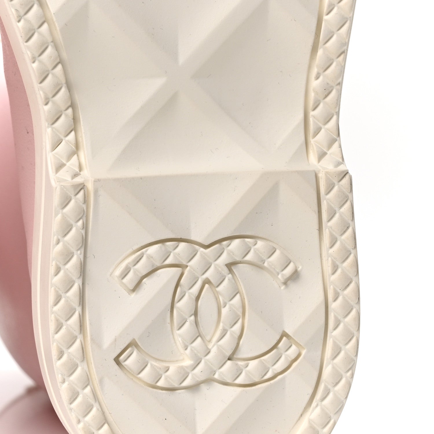 Chanel Caoutchouk CC High Boots 38 Light Pink White 6 of 9