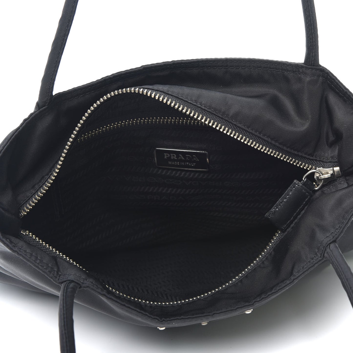 Calfskin Tessuto Nylon Easy Shoulder Bag Black