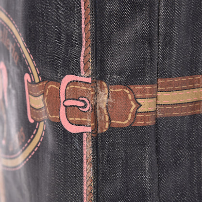 Fendi Coated Canvas Calfskin Romano Selleria Borghese Print Special Shopping Tote Blue Rosa 16 of 22
