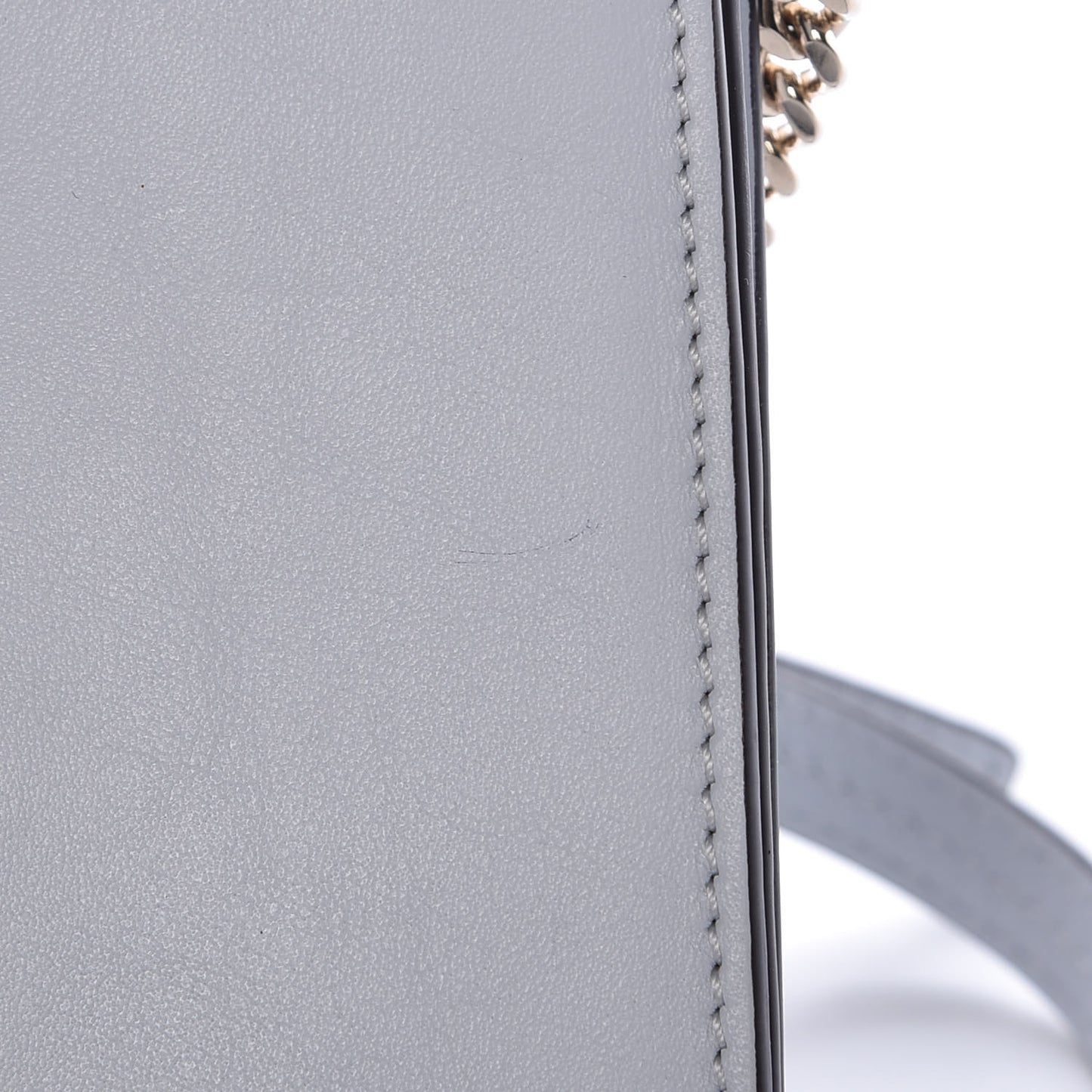 Suede Calfskin Mini Faye Bracelet Bag Light Cloud