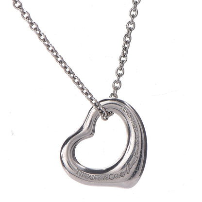 Tiffany Platinum Elsa Peretti Open Heart Pendant Necklace 5 of 10