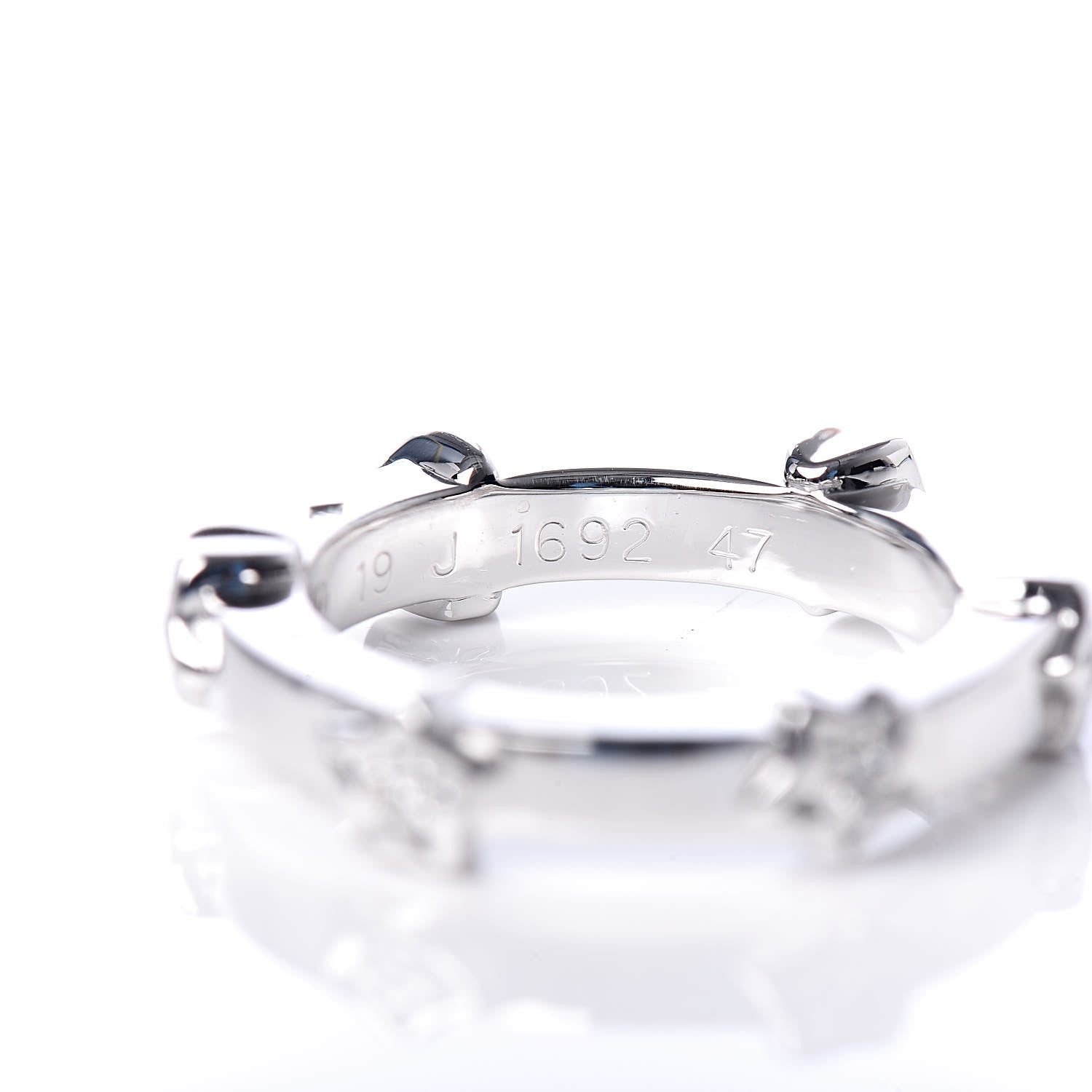 Chanel 18K White Gold Diamond Comete Band Ring 47 4 6 of 6