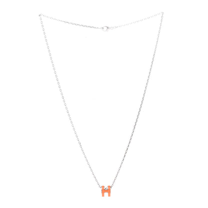 Hermes Palladium Mini Pop H Necklace Orange 4 of 8