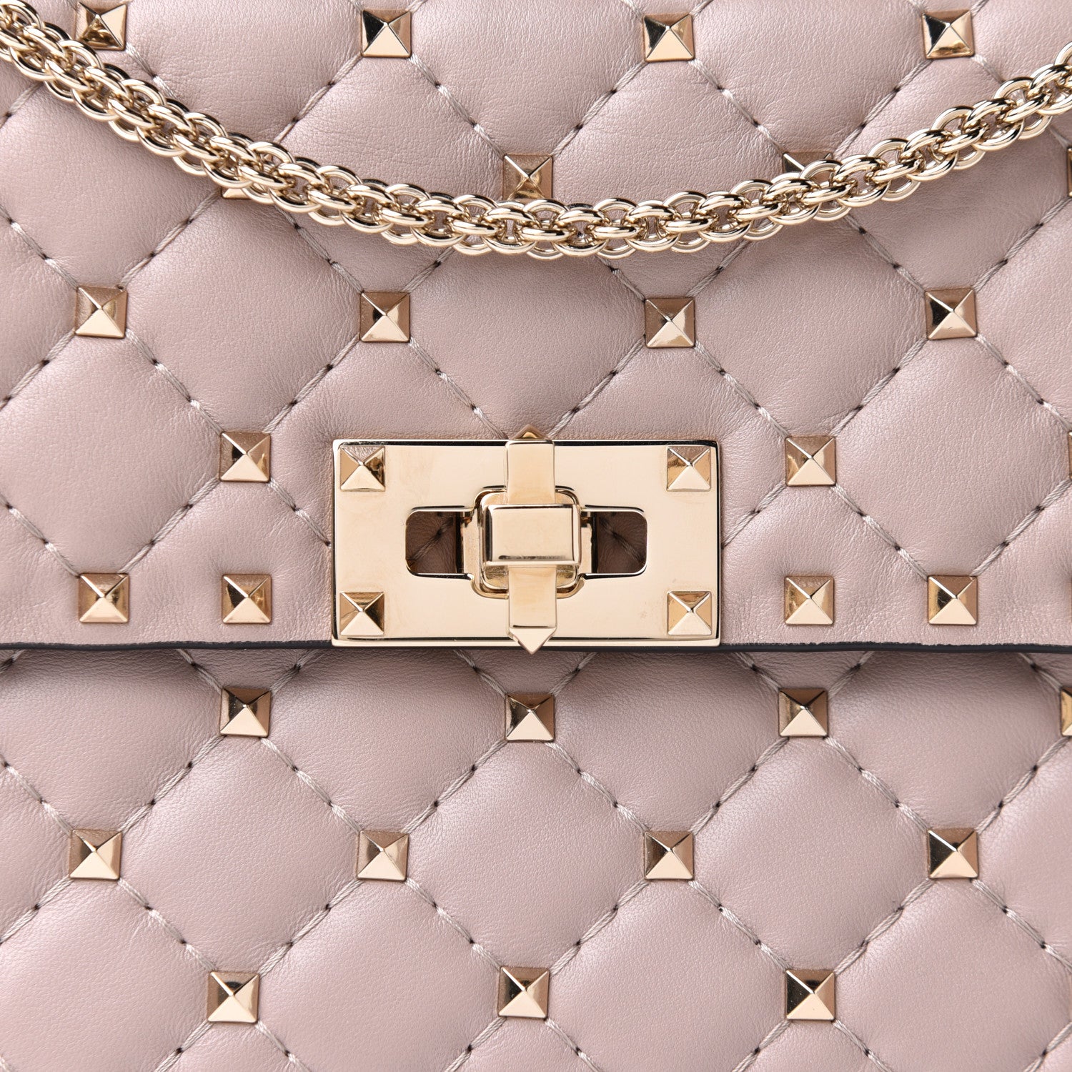 Valentino Garavani Lambskin Medium Rockstud Spike Shoulder Bag Poudre 9 of 11