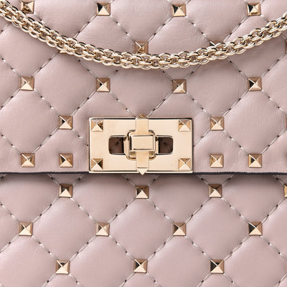 Valentino Garavani Lambskin Medium Rockstud Spike Shoulder Bag Poudre 9 of 11