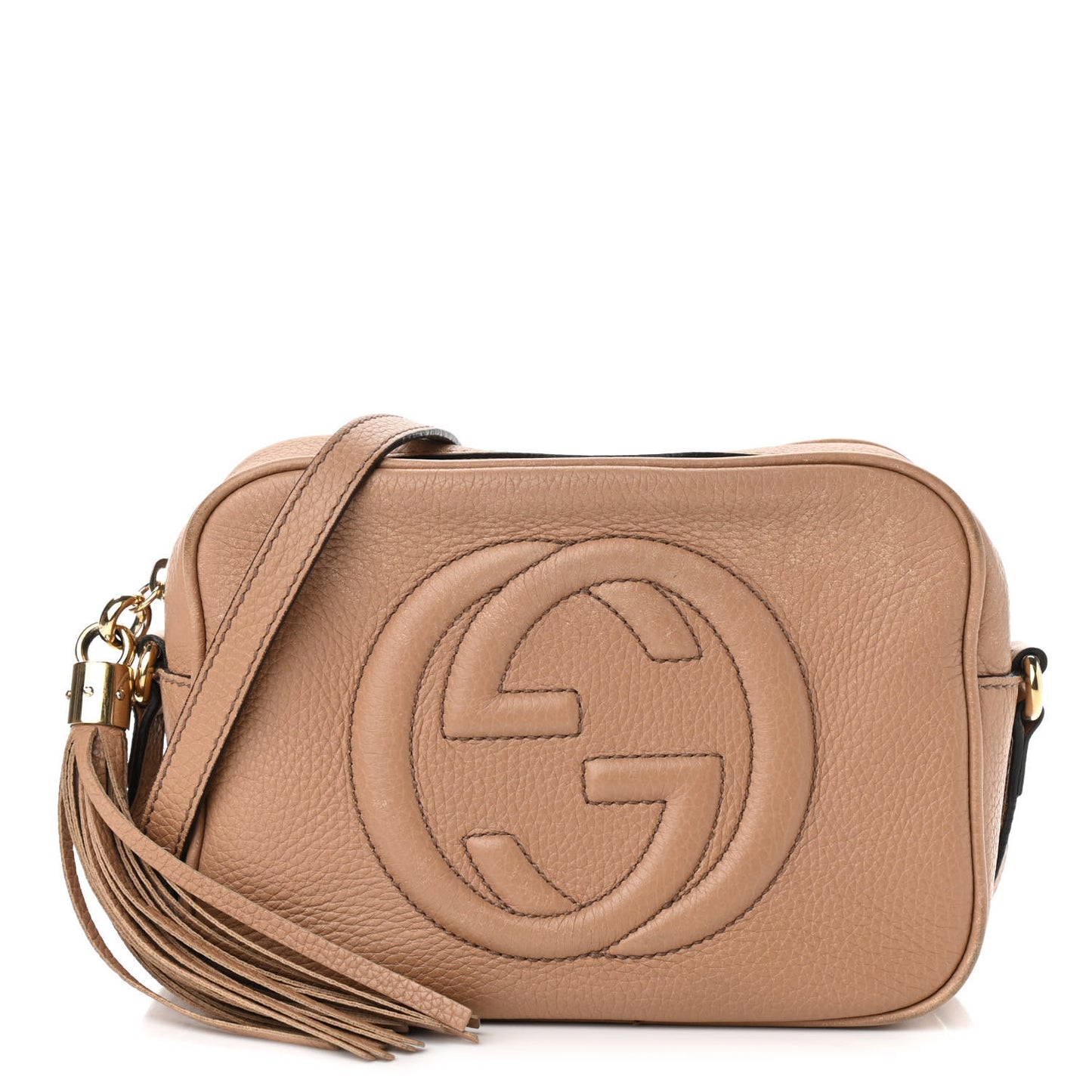 Pebbled Calfskin Small Soho Disco Bag Camelia