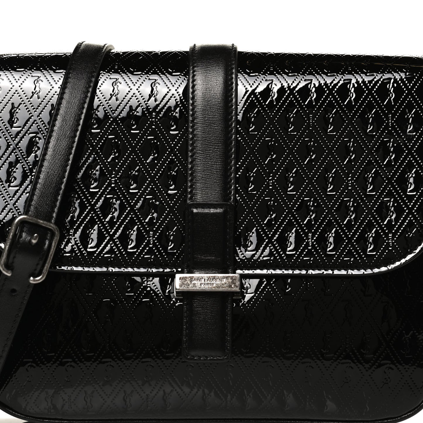 Patent Embossed Small Le Monogramme Satchel Black