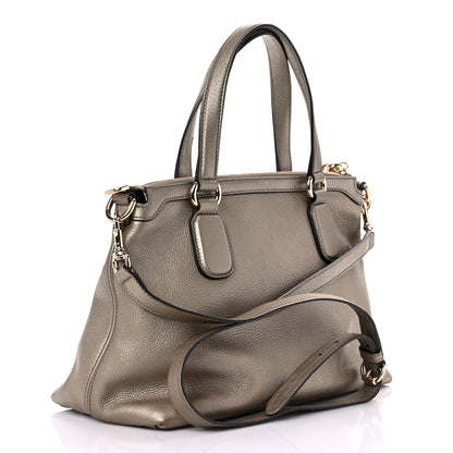 Gucci Metallic Cellarius Calfskin Small Soho Top Handle Satchel Golden Beige 3 of 17
