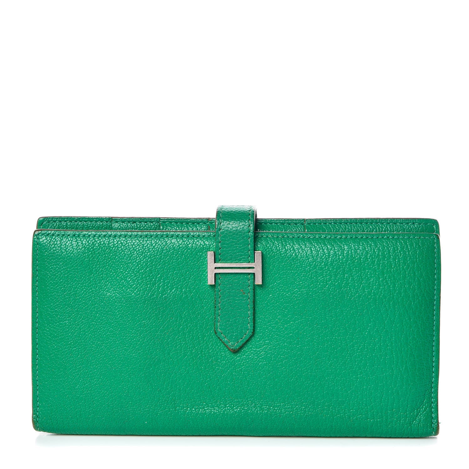 Hermes Chevre Mysore Bearn Gusset Wallet Menthe 1 of 15