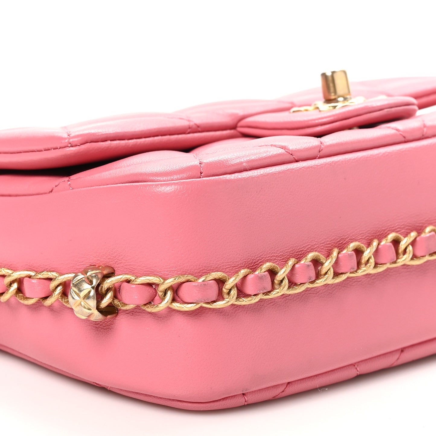 Lambskin Quilted CC Small Dynasty Flap Pink